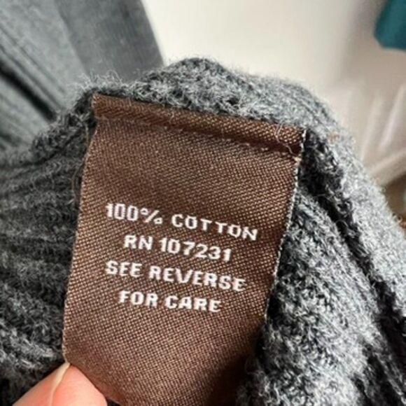 Adrienne Vittadini Cotton Ribbed Cardigan | Size L | Cozy Dramatic Energy - Picture 4 of 10